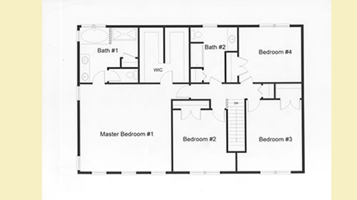 Hugh master bedroom and double walk-in closet in the second floor plan. Access to the large attic area from the second floor with a walk up stair case.